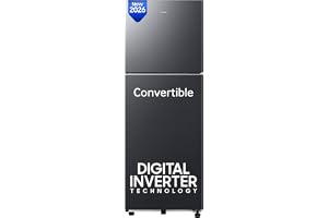 Samsung 256 L, 3 Star, Convertible, Digital Inverter Frost Free Double Door Refrigerator (RT40H30U3FHL, Black DOI, 2026 Model)
