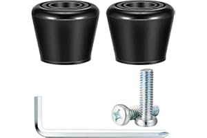 SKYLETY 5 Pieces Roller Skate Toe Stoppers Set Include 1 Pair of Roller Skate Toe Stop Plug Rubber Brake 1 Handy Wrench and 2 Screws