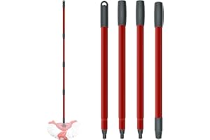 AIYIRIED Mop Handle Compatible with Vileda Turbo Spin/Turbo Smart/EasyWring Mop,Adjustable Mop Stick Replacement for Vileda Turbo Mop Bucket,4-Section Germany Thread Mop Replace Handle for Easy Installation