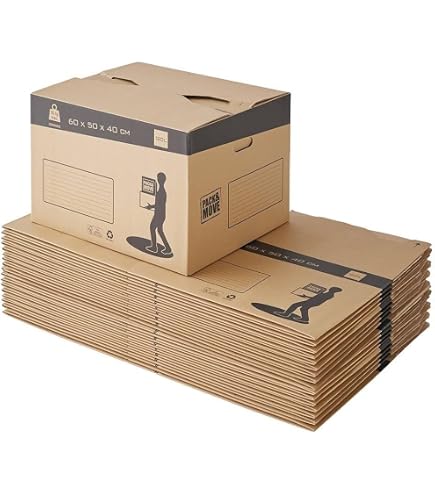 Lot 10 Boîtes Carton Double Vague 60x45x25 Cm – Déménagement, Expédition, Stockage Robuste Italie