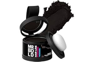 MR.BOLD Mr Bold Hairline Powder - Instantly Hair Color Shadow Cover Gray Hair Root, BLACK Root Touch Up Hair Color for Gray Coverage, Hair Shadow Toppers for Women & Men, Thin Hair Powder 4g