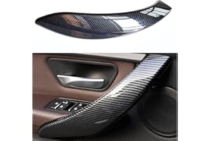 Hacreyatu Cubierta de fibra de carbono para puerta interior de coche izquierda para B-MW 3 4 Series F30 F80 F31 F32 F33 F35 accesorios de coche (izquierda)