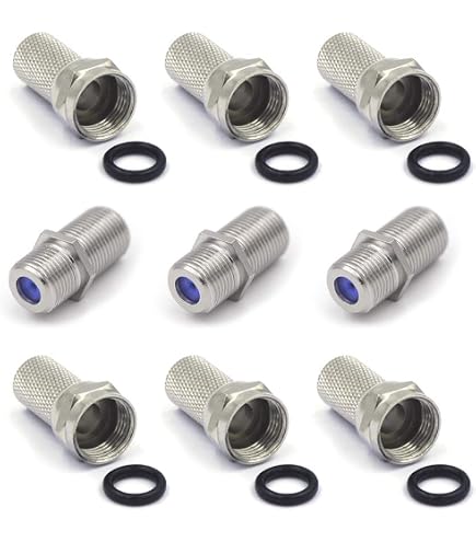 Kit De 20 Conectores De Extensión De Cable Coaxial Tipo F, Conector RG6 Y Conectores Extendidos Hembra Para Tv Satelital Cable Coaxial Virgen Ntl