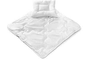 LALOONA BABY BEDDING LaLoona - Set di Biancheria da Letto (Piumone 80x80 cm, Federa 35x40 cm), certificato Öko-Tex 100, Completo Culla Neonato con Cuscino - Bianco