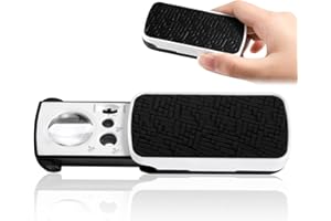 Teng Hong Hui Jeweler's Eye Loupe Magnifier - 30x, 60x, 90x with UV Black Light & LED Light - for Coins, Diamonds, Gems, Jewelry, Stamps