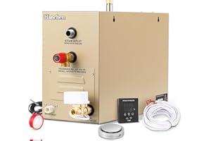 Hanchen 6KW Generatore di Vapore per Sauna Bagno Turco Doccia Spa 4.2m³ con Regolatore di Temperatura Regolabile 35-55 ℃ Timer 10min-12h 220V CE