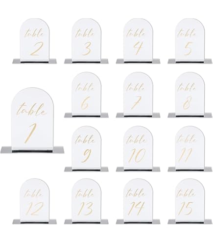 Niciksty 10 Panneaux Acrylique Or Numéros De Table Mariage 1-10 Avec Supports - Décoration Élégante