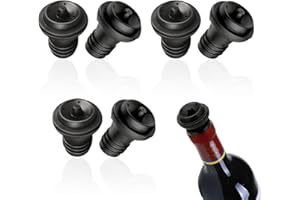 VIKSAUN 6 Pzs Tapones para Vacío Tapones para Bomba de Vacío Tapones de Goma Tapones Reutilizable para Bomba de Vacío Vino Tapones para Botella de Vino al Vacio Protector para Bomba(Negro)