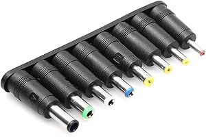 SOONHUA Adattatore Jack DC 5,5 x 2,1 mm 8 in 1 Presa Jack DC universale per Dell Toshiba Lenovo Thinkpad la maggior parte dei computer portatili