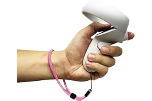 MUAGOCHIC Improved Replacement Reflective Wrist Straps for Oculus Quest 2 Gen Controller, Sturdy Comfy Adjustable Hand Strap for Oculus, Easy Attach White Resin Stopper for Oculus Controllers HOTPINK