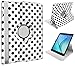 Price comparison product image Xtra-Funky Exclusive Samsung Galaxy Tab A, 9.7" Polka Dot Spots PU Leather 360° Degree Rotating Stand Smart Case With Auto Wake / Sleep Function Includes a Soft Tipped Stylus & Screen Protector - POLKA WHITE