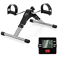 COSTWAY Mini Exercise Bike, Folding Under Desk Pedal Exerciser with LCD Screen Display and Adjustable Resistance, Leg Arm Fitness Equipment for Home Office Gym