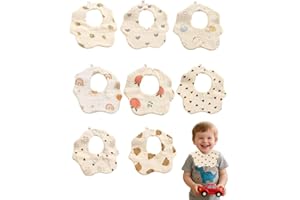 Oaygat 8 Packs Baby Bandana Dribble Bibs Drool Bibs Waterproof Newborn Feeding Bib Soft and Absorbent Bandana Bib with Adjustable Snaps Cotton Baby Infant Teething Bibb for Unisex Girls Boys Toddlers