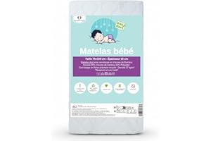Easy Dort Matelas bébé 70x100 cm | Berceau ou lit bébé | Épaisseur 10 cm | Fabriqué en France | Été & Hiver | Double Face | Très Confortable | Housse en Bambou | Blanc