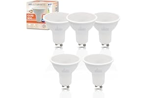 LED ATOMANT Pack 5x Bombilla LED GU10 8W, Color Blanco Calido (3000K), 800 Lumenes, Equivalente a 80W tradicional