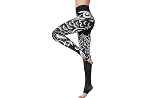 FLYILY Donna Leggings Sportivi Elastico Stampa Floreale Pantalone da corsa da donna Leggings a vita alta Pantaloni da yoga lunghi elasticizzati