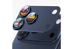 Jurqqer Kameraschutz für iPhone 17 Pro 6,3 Zoll, [Kratzfest & Anti-Fingerabdruck] 9H Ultradünner Gehärtetes Glas, Kamera Schutz aus Aluminiumlegierung, Matt Metallplatte, 1 Stück, Dunkelblau