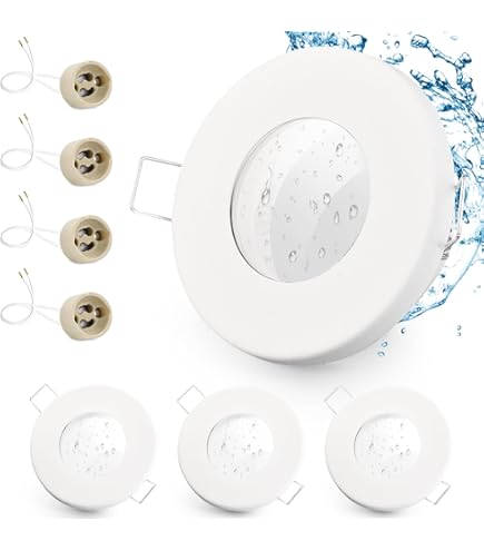 Faretto Da Incasso Rotondo In Vetro Con Chiusura A Scatto Per Lampadine GU10 – Diametro 90mm, Nero/Argento