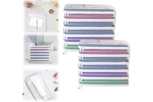 Yelschwa Aufbewahrungsbox mit Reißverschluss für Spielzeug, transparent, stapelbar, mit Deckel, für Spielzeug, Make-up, Handwerk, Zubehör, Aufbewahrung von Federmäppchen (klein und groß)