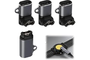 Förpackning med 4 USB-C laddningskabeladaptrar för Garmin-klocka - Type-C kablar för Garmin Fenix 8/7/6 Pro Solar, Vivoactive, Venu, Forerunner, Tactix, Epix - Solid, Kompakt och Bred Kompatibilitet