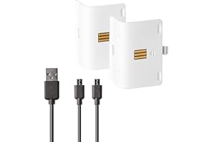 SNAKEBYTE Kit de batterie - 2 Batteries rechargeables pour Xbox One - compatible avec Station de charge Twin Charge X comme batterie de remplacement - blanc