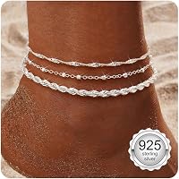 4 Chaînes De Pied Bohème Cubahop - Perles Argentées - Bijou Plage/Été Pour Femmes - Adjustable Et Élégant