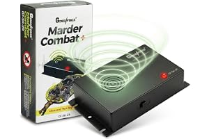 Genieforce® Marder Combat+ Mobil ultraljud marderskräck marderskydd för garage, motorcykel, hus, vindbotten och trädgård – GF