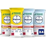 Napisan Salviette Disinfettanti Multisuperfici Biodegradabili al Limone e formula 0%, Confezione da 4 x 40 salviette