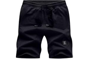 JMIERR Uomo Cotone Pantaloncini con Tasche e Marchio Bermuda Leggero Estivo Pantaloni Corti