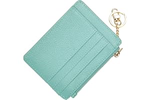 ehsbuy Porta Carte Credito Sottile Portatessere per Donna Ragazza Bimba, Portamonete con Cerniera Portachiavi, Portafoglio Donna Piccolo Pelle