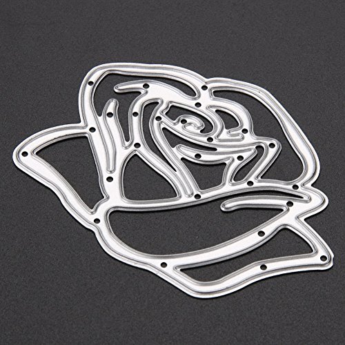 Amazingdeal365 Rose und Blätter Metall Form Schablonen Schneiden DIY Dekor Sammelalbum Karten Buchzeichen Lesezeichen als Geschenk für Freunde Geburtstag Kinder,Kindergarten Hobby Schule Handarbeit Unterricht usw. Ein tolles Geschenk! - 4