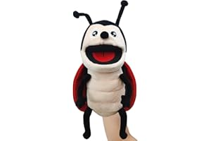JUSTQUNSEEN Marionetta a forma di coccinella, marionetta a forma di animale, per bambini e bambini, età 1-8 anni