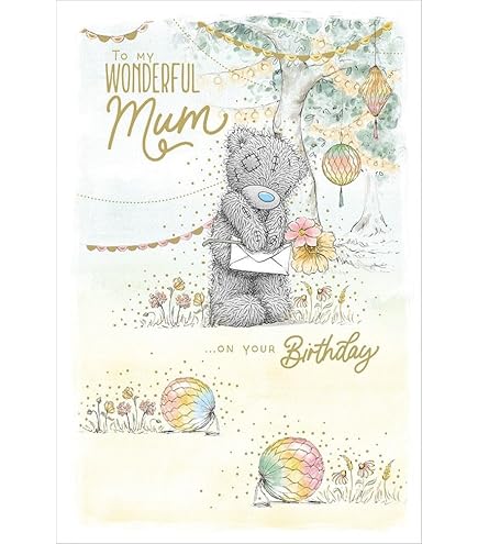 Me To You Beautiful Mum Bouquet Carte D'anniversaire Blanc 17