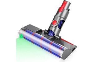 ZOUNIN Cepillo Eléctrico Compatible con Dyson V7, V8, V10, V11, V15, Cabezal de Recambio Cepillo motorizado con LED, Recambio de Rodillo Cepillos Turbo para Suelos Duros y Alfombras