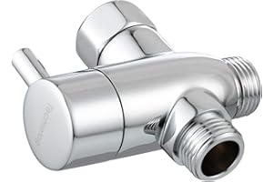 Tecmolog G1/2" Shower Head Diverter Valve Brass 3 Way Shower Diverter with Shut Off for Hand Shower and Fixed Spray Head Chrome, DSF012