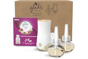 Glade Liquido Elettrico Profumatore per Ambienti con Olii Essenziali, Fragranza Relaxing Zen, Fino a 120 Giorni di Profumo, 1 Diffusore e 3 Ricariche