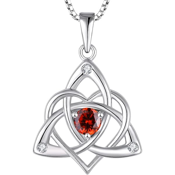 FJ Orecchini Pendenti Nodo Celtico Infinito In Argento 925 Con Pietre Portafortuna - Gioiello Regalo Per Donna - 3