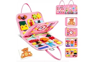 NKFBEV Montessori leksak från 1 år, busy Board Montessori leksak, Busy Book av filt för tidig barndom, främjar lekfull koncentration och finmotorik, gåva för flickor pojkar