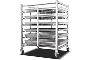 FUDUO-SHUNYI Bakery Bun Pan Speed Rack ,Food Trays Racks cooling carts for Commercial Baking and Bakers, Heavy Duty Stainless steel Racking Trolley Bread Dough Pizza Baking Tray, Metal Art Paint Drying Rack