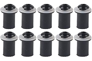 ‎JENNGAOO 10 Stück Windschutzscheibe Motorrad Mutter, M5 Universal Motorrad Windschutzscheiben schraube Windschutzscheibe Wellnut Bolt Kit Innensechskantschrauben (Schwarz)