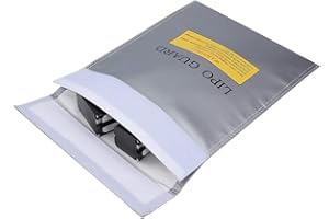 ZIRANEE RC LiPo Batterie,Lipo Sac de Batterie RC Sac de Sécurité Li-Po en Fibre Pochettes de Protection RC LiPo pour Protéger Documents de Valeur Bijoux Stockage de Charge 7 * 9 Pouces Gris