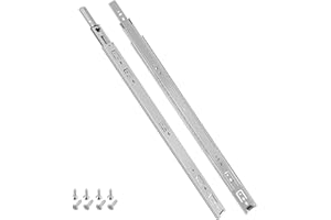 SHUHANG Glissiere pour Tiroir Avec Amortisseur Coulisse Tiroir 45kg Capacité de Charge Avec Roulement à Billes 200 250 300 350 400 450 500 550 600 mm Extension Complète, montage latéral 1 paire