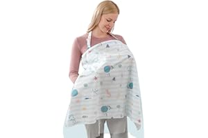 BDEUTROPHIC Breastfeeding Cover, Soft Breast Feeding Cover for Mum, Breathable Breastfeeding Cover Up, Suitable for Breastfeeding in Parks or Restaurants/Cart Blankets/Baby Blankets When Going Out