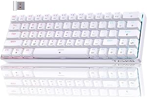 TMKB TECHNOLOGY MECHANICAL KEYBOARD TMKB T63 Gaming Tastatur Mechanische Kabellos mit Red Switch,Bluetooth / 2.4G / Mit Kabel,RGB-Hintergrundbeleuchtung,weiße