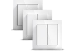 GIRA + Senic Friends of Hue Smart Switch | Kabelloser Homekit Lichtschalter & Dimmer | Kompatibel mit Philips Hue & Tado | Keine Batterien, kein Aufladen | Made in Germany | 3x Weiß
