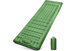 WARMTUYO Isomatte Camping Selbstaufblasend, 12CM Verdicktes Aufblasbare Matratze mit Fußpresse Pumpe und Kissen, Ultraleicht Wasserdicht Luftmatratze Outdoor, Anti-Ripstop Schlafmatte für Wandern und Strand