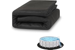 Poolunderlag rund, pool markpresenning rund, poolunderlag utomhus, för uppställningspooler och bubbelpooler, halkfritt vattentätt poolunderlag utomhus, för bakgård trädgård gräsmatta (svart/460 cm)