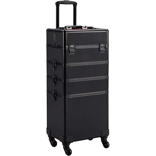 Mallette Maquillage Professionnelle VEVOR - Avec Roulettes Et Miroir LED - Aluminium - 99x38x85cm
