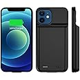 YISHDA Battery Case for iPhone 12 Mini, 6800mAh Slim Portable Rechargeable Protective Battery Pack Cover Power Bank Charging Case Compatible with iPhone 12 Mini/13 Mini (5.4 inch) (Black)