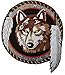 Produktbild Wolf Traumfänger Indianer Dreamcatcher mit Featers aus bestickter Top Qualität Patch